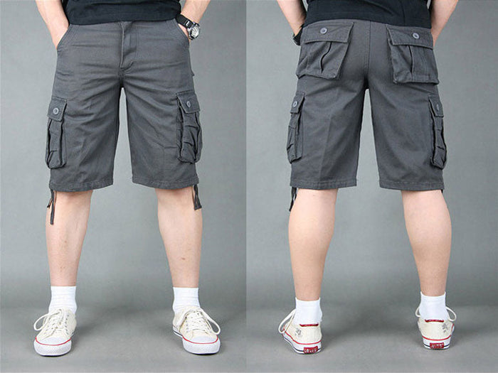 Dealonlinenz cargo shorts in solid color, outdoor work and hiking half pants, casual camping apparel, lightweight and comfortable.