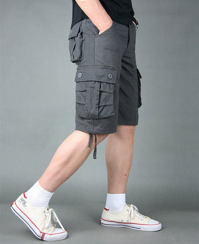 Solid color cargo shorts by dealonline.co.nz, outdoor work and hiking shorts with multiple pockets for camping and outdoor activities.