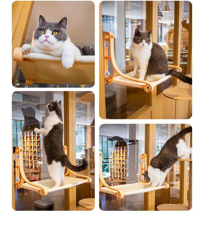 Dealonlinenz cat window perch hammock, 49cm x 30cm, supports up to 22.5kg, ideal for feline lounging by the window.