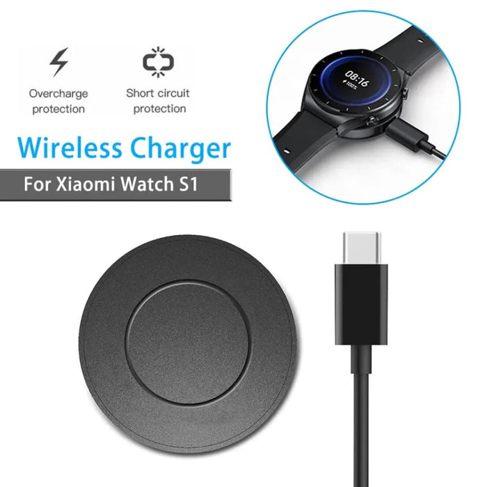Xiaomi Watch S1 charger with compact design and magnetic charging cable for easy charging of Xiaomi smartwatch