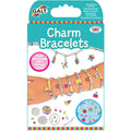 Teal Galt box showing colorful beaded and metal charm bracelets worn on a hand, with assorted beads and charms below.
