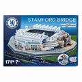 Blue packaging with Chelsea FC logo, showing a white 3D stadium model, 171 piece count, and ages 7 plus.