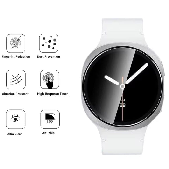 Clear screen protector for Samsung Galaxy Watch 8 (44mm), designed to protect the watch face from scratches and damage.