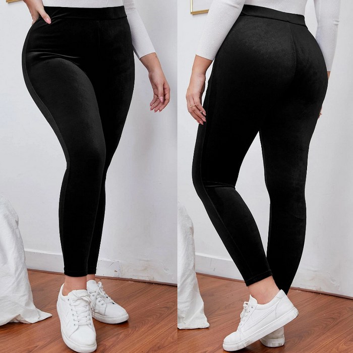 Dealonline.nz women's winter thermal fleece-lined leggings, size 16+, thick and warm for cold weather comfort.