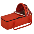 Baby Way NZ Cocoon Soft Carry Cot baby lounger with canopy and foot cover in red, designed for travel bassinets.