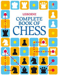 Colorful book cover featuring a border of blue and yellow squares with chess piece icons and red dotted line paths.