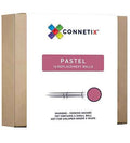 White and brown cardboard box for Connetix 16 pastel replacement balls with a pink ball graphic and motion lines.