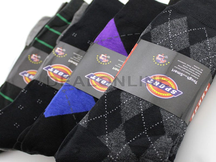 Set of 60 colorful crew socks featuring patterned designs from dealonlinenz, perfect for business or casual wear.