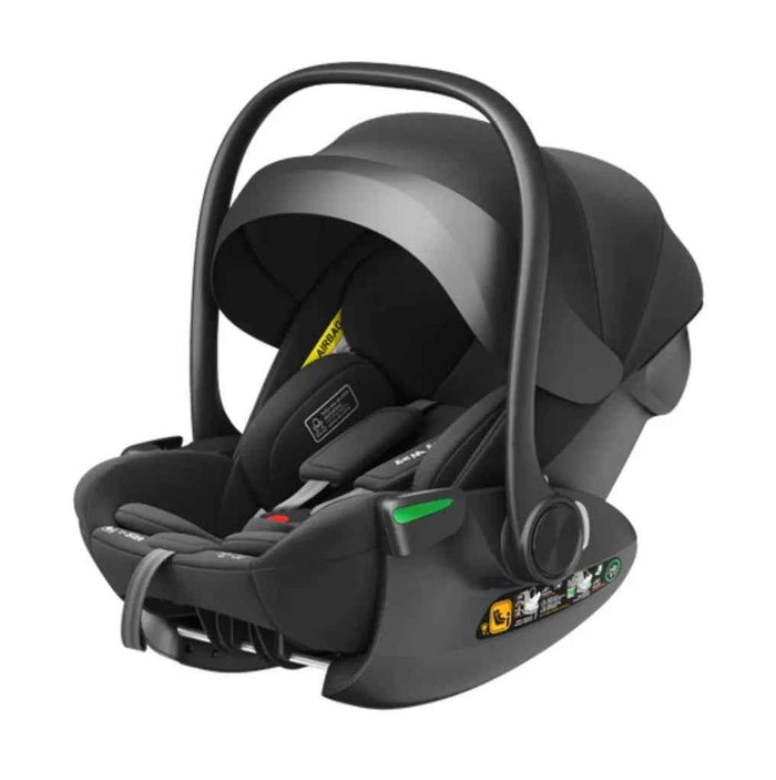 Baby Way NZ Crown i-Size reclining capsule car seat with 6-level adjustable headrest in black for babies and toddlers.