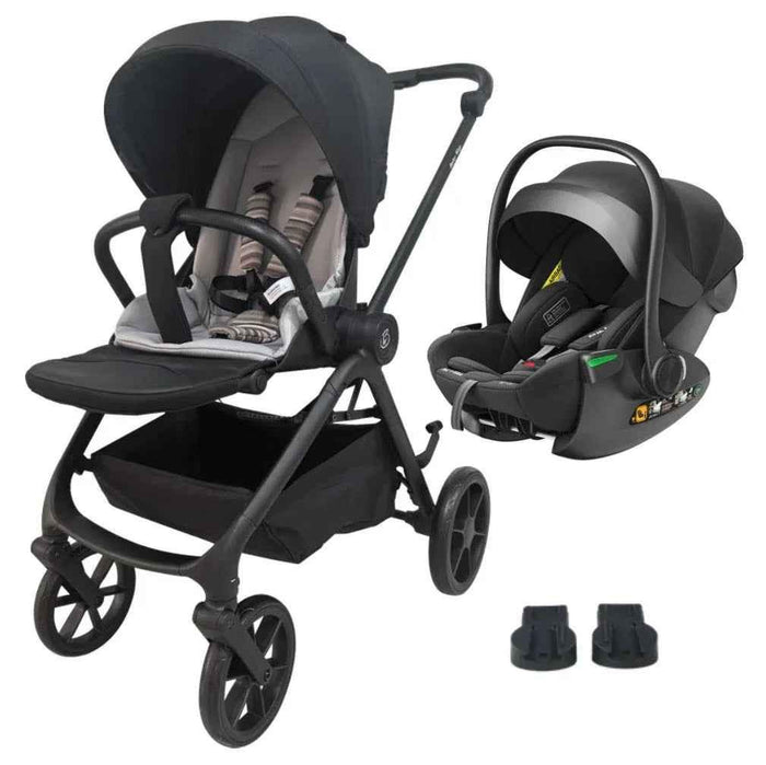 Baby Way NZ Crown Y Luxury Travel System with reversible stroller and reclining i-Size capsule for comfortable infant travel.