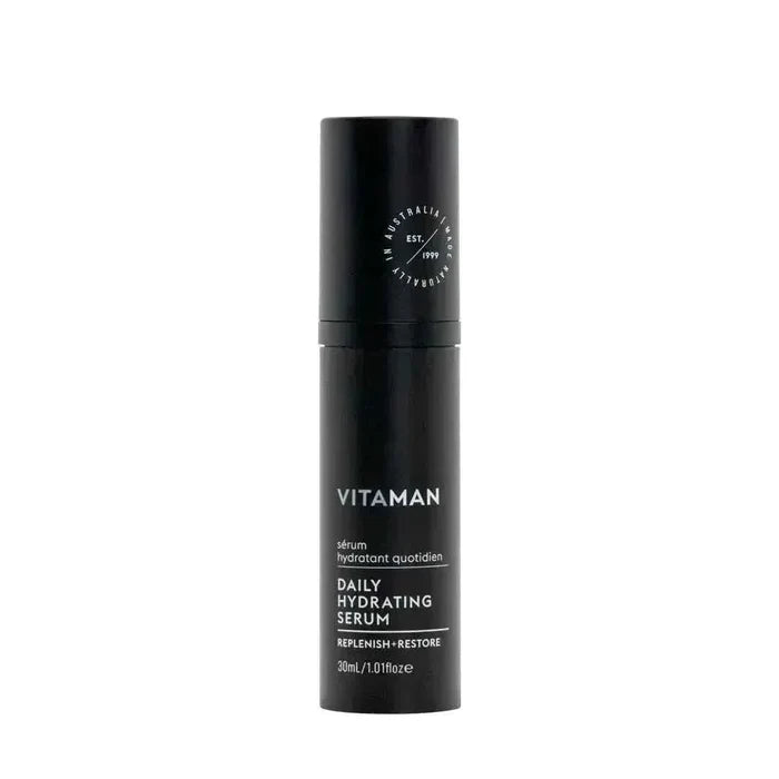 VITAMAN Australia Daily Hydrating Serum in 30ml bottle, face skincare product for moisture and hydration.