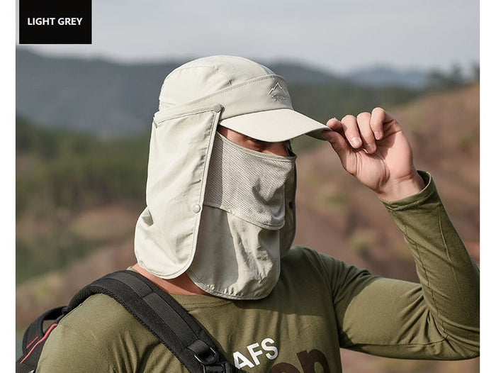 Dark grey dealonline.nz wide brim bucket hat, outdoor fishing and hiking UV protection sun hat with a broad brim.