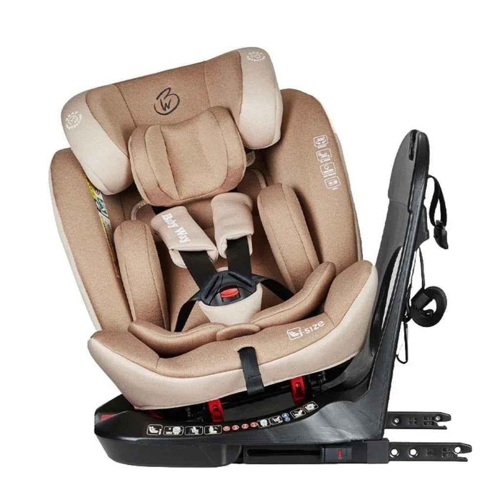 Baby Way NZ Defender i-Size 360 rotating convertible car seat in beige with ISOFIX and top tether for babies and toddlers.