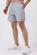 Light grey Delta Cargo Shorts by Fuaark Nz, showcasing comfortable fit and multiple cargo pockets for casual wear.