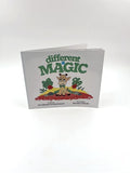 White landscape book cover with green bubble text and an illustration of a cute baby giraffe with a green bow tie.