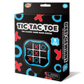 Black HGL box for a digital Tic Tac Toe game with red and blue graphics and a handheld electronic device.