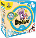 Yellow and blue box featuring a purple hand mascot with a lifebuoy, beach icons, and round cards in water splashes.