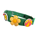 Green waterproof dog collar by Walkieez, durable collar with adjustable strap and metal buckle for outdoor adventures.