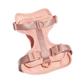 Blush pink no-pull dog harness by Walkieez, adjustable strap design for comfortable control during walks.