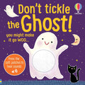 Purple book cover with a friendly white ghost, a fuzzy touch-and-feel patch, and a black cat.