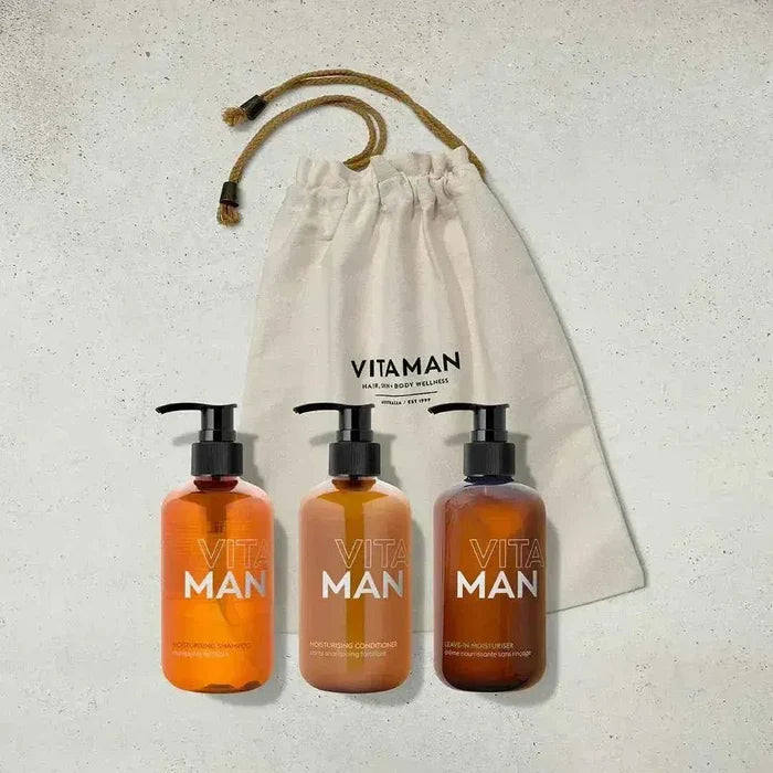 VITAMAN Australia Dry Hair Solution Kit gift set with shampoo, conditioner, and treatment products for damaged hair.