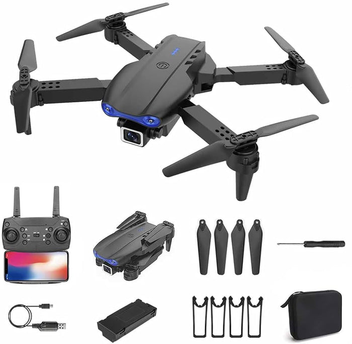 Dealonline.co.nz E99 Pro Drone with dual cameras, WiFi FPV, foldable quadcopter, altitude hold, RC drone for aerial photography.