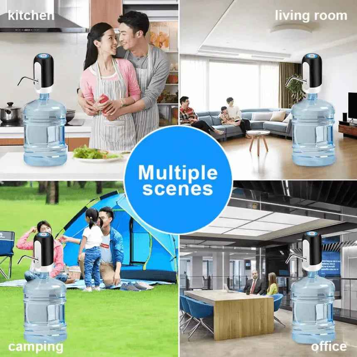 Techplus electric water dispenser pump, USB rechargeable, compact and portable for easy water dispensing.