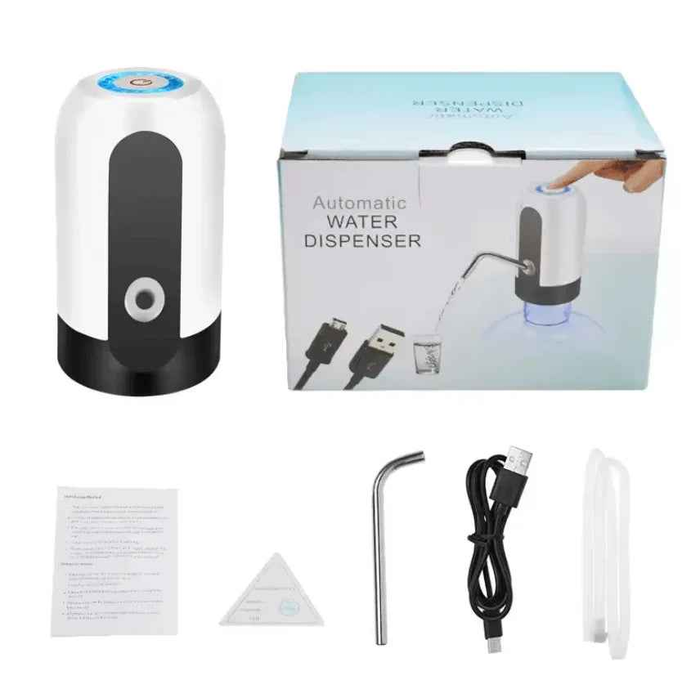 Techplus electric water dispenser pump, USB rechargeable with easy-to-use design for convenient water dispensing.