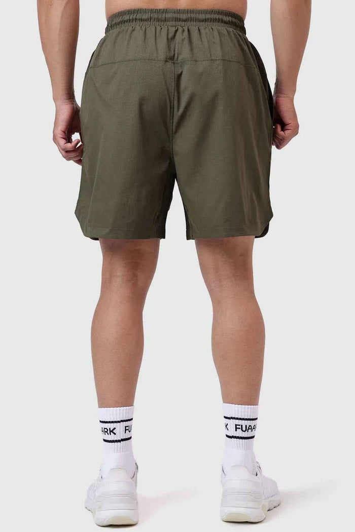 Men's Olive Edge Shorts by Fuaark Nz, casual shorts with stylish olive green design and comfortable fit.