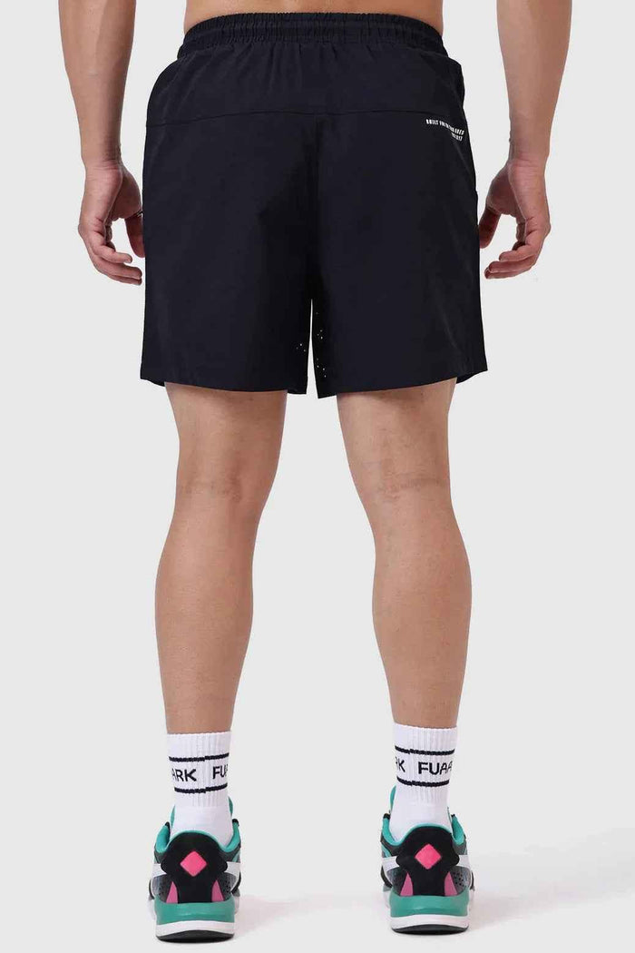 Black Nova Shorts by Fuaark Nz, casual men's shorts featuring a stylish design and comfortable fit.