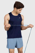 Navy Ember Running Tank Top by Fuaark Nz, sleeveless athletic shirt with breathable fabric for active wear.