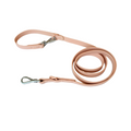 Blush pink essential dog lead by Walkieez with durable nylon material and metal clasp for secure walking.