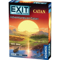 Board game box with a warm sunset landscape showing mountains, grain fields, sheep, and a sailboat in a coastal harbor.