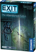 Dark teal board game box with a weathered wooden door, rusty knocker, and a glowing clock face with Roman numerals.