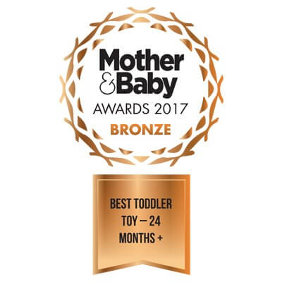 Mother & Baby Awards 2017 Bronze logo for Best Toddler Toy 24 Months plus in bronze and black.