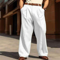 White baggy men's trousers by Stylish 3Sixty5, fashion-forward pants with a relaxed fit and modern style.