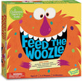 Yellow game box with a wide-eyed orange monster whose open mouth contains the blue block text Feed The Woozle.