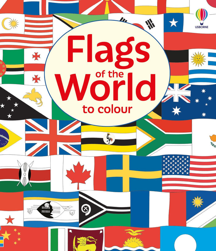 Vibrant book cover with a collage of world flags surrounding a central white circle with red title text.