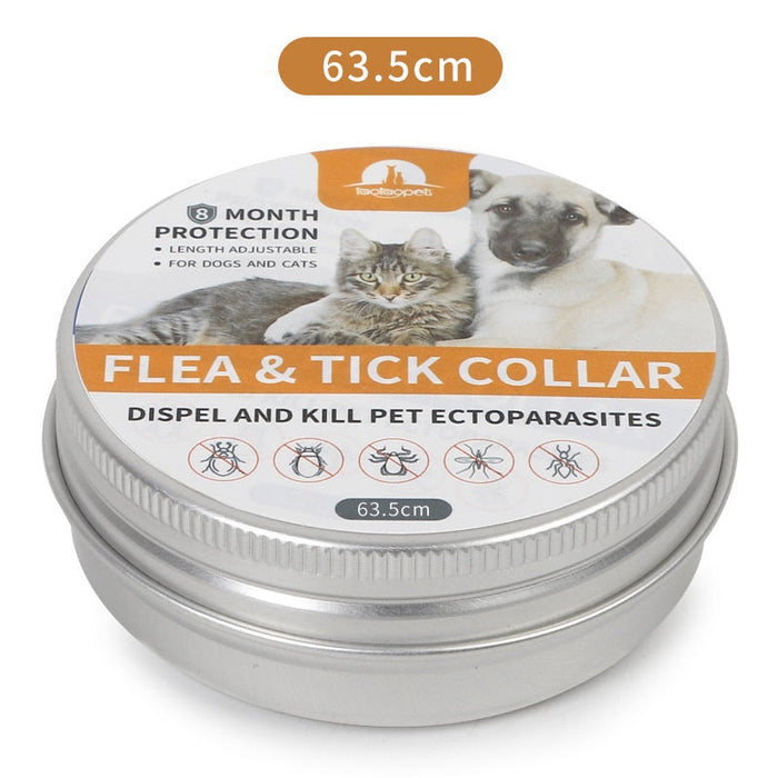 Dealonlinenz flea and tick collar for cats, 38cm, 8-month protection, black collar with adjustable strap for feline pests
