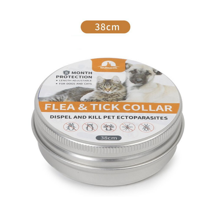 Dealonlinenz flea and tick collar for cats, 8-month 38cm collar with adjustable strap, designed to protect cats from pests