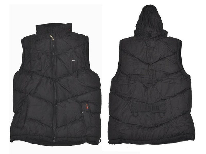 Dealonlinenz fleece lining vest with hood, sleeveless jacket in 4XL, soft warm fabric, casual outdoor style, front zipper, black color