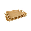 Nest & Stem Homewares Frankly Cotton Bamboo serving tray with handles, showcasing a sleek, eco-friendly design for serving food and drinks.