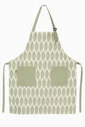 Nest & Stem Homewares Frankly Cotton Classic Green and White Leaves apron with leafy pattern on a white background.
