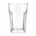 Clear faceted glass tumbler by Nest & Stem Homewares, 473ml capacity, stylish cotton-designed glassware for beverages