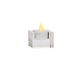 Nest & Stem Homewares Frankly Cotton Crystal Pillar candle holder, 50x50x40 cm, elegant clear glass design for home decor.