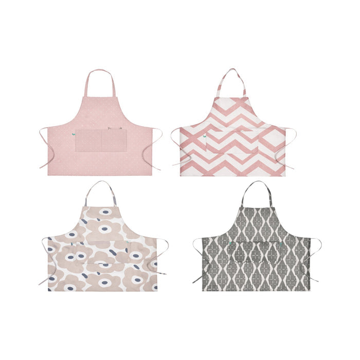 Nest & Stem Homewares Frankly cotton patterned apron with colorful floral design, made from soft cotton fabric for kitchen use.
