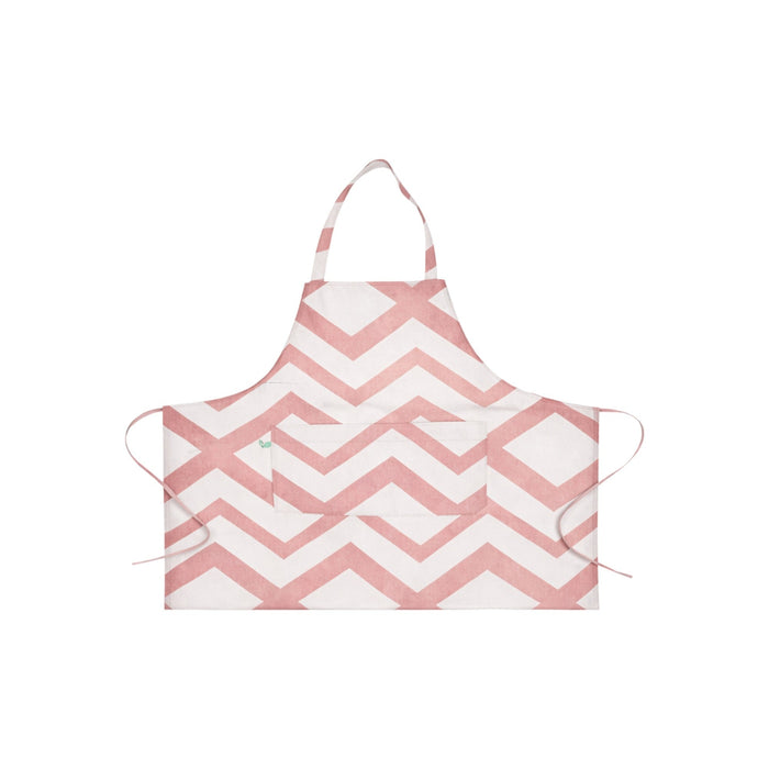 Patterned cotton apron by Nest & Stem Homewares with colorful Frankly design, perfect for cooking and baking.