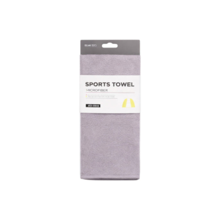 Grey Frankly Cotton quick dry sports towel from Nest & Stem Homewares, shown folded with soft, absorbent fabric for active use.