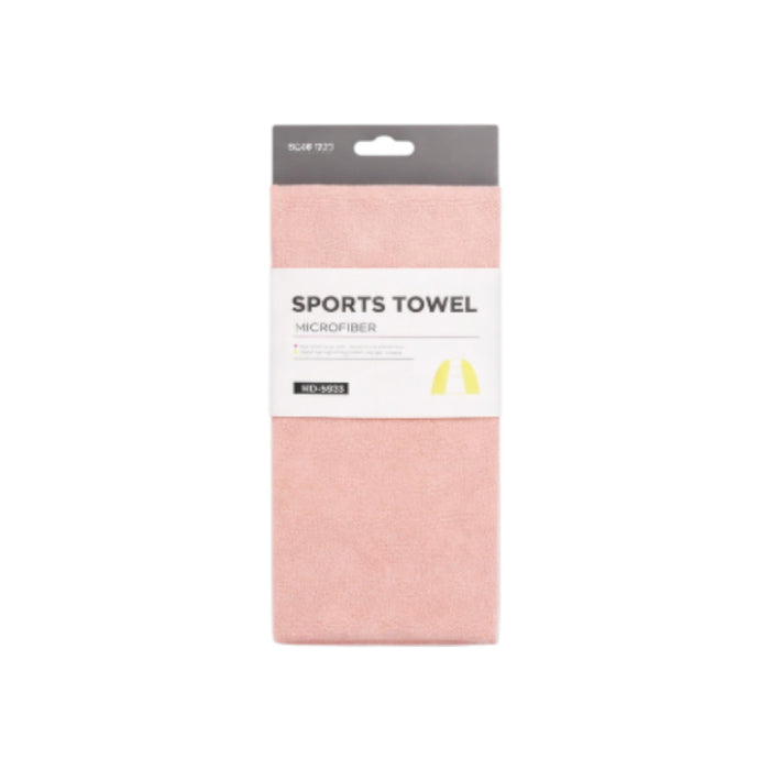 Pink Frankly Cotton Quick Dry Sports Towel by Nest & Stem Homewares, shown folded with a textured fabric surface.