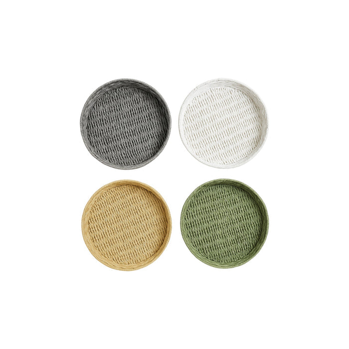 Round cotton paper rope serving tray by Nest & Stem Homewares, 7.5cm x 40cm, showcasing its textured natural finish and sturdy design.